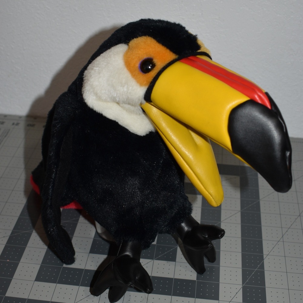 Folkmanis Folktails Toucan Bird Hand Puppet Plush Black Yellow 18 Inch